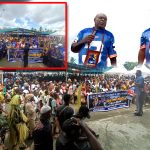 Lautan manusia di Lapangan Trikora Tanah merah, Kabupaten Boven Digoel saat Calon Gubernur-Wakil Gubernur Papua Selatan, Romanus Mbaraka-Albert Muyak melakukan kampanye – Surya Papua/Frans Kobun