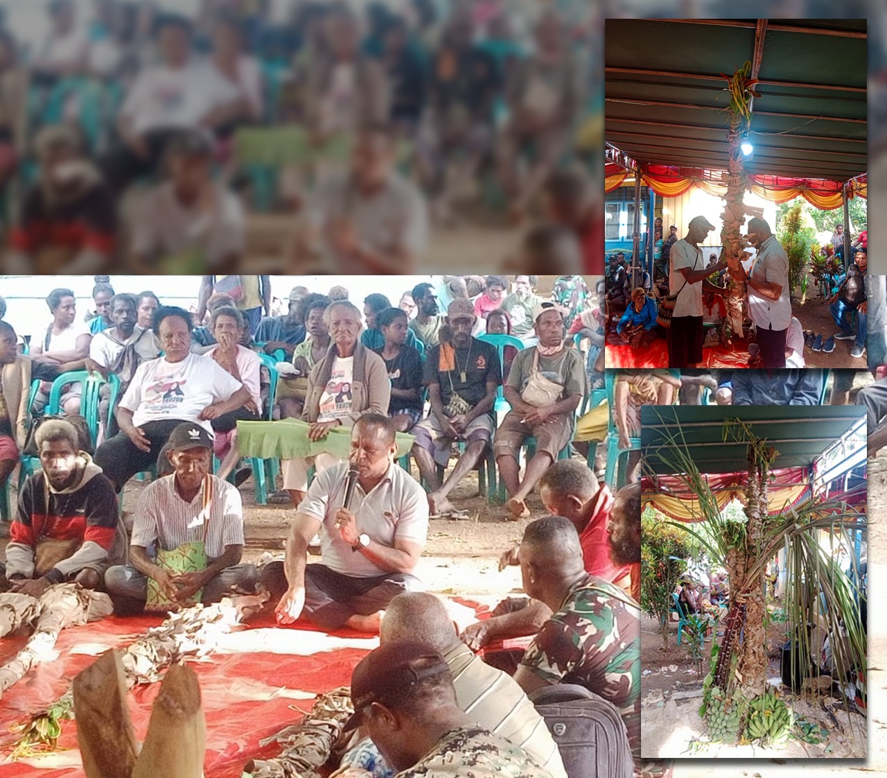 Kegiatan ritual adat oleh masyarakat Marind yang berlangsung di Kampung Yanggandur, Distrik Sota, Kabupaten Merauke – Surya Papua/IST