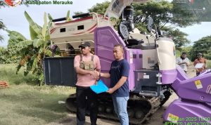 Satu dari sejumlah alsintan yang telah diterima Brigade di Kampung Sumber Mulya, Distrik Kurik – Surya Papua/IST