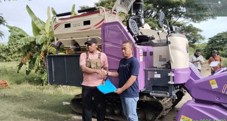 Satu dari sejumlah alsintan yang telah diterima Brigade di Kampung Sumber Mulya, Distrik Kurik – Surya Papua/IST