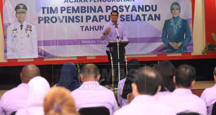 Penjabat Gubernur Papua Selatan, Rudy Sufahriadi sedang memberikan sambutan – Surya Papua/IST