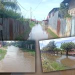 Perumahan warga maupun badan jalan yang terendam banjir akibat hujan deras semalam – Surya Papua/Frans Kobun