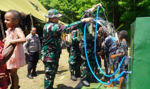 Masyarakat di Kampung Sota, Perbatasan RI-PNG telah menikmati air bersih- Surya Papua/IST