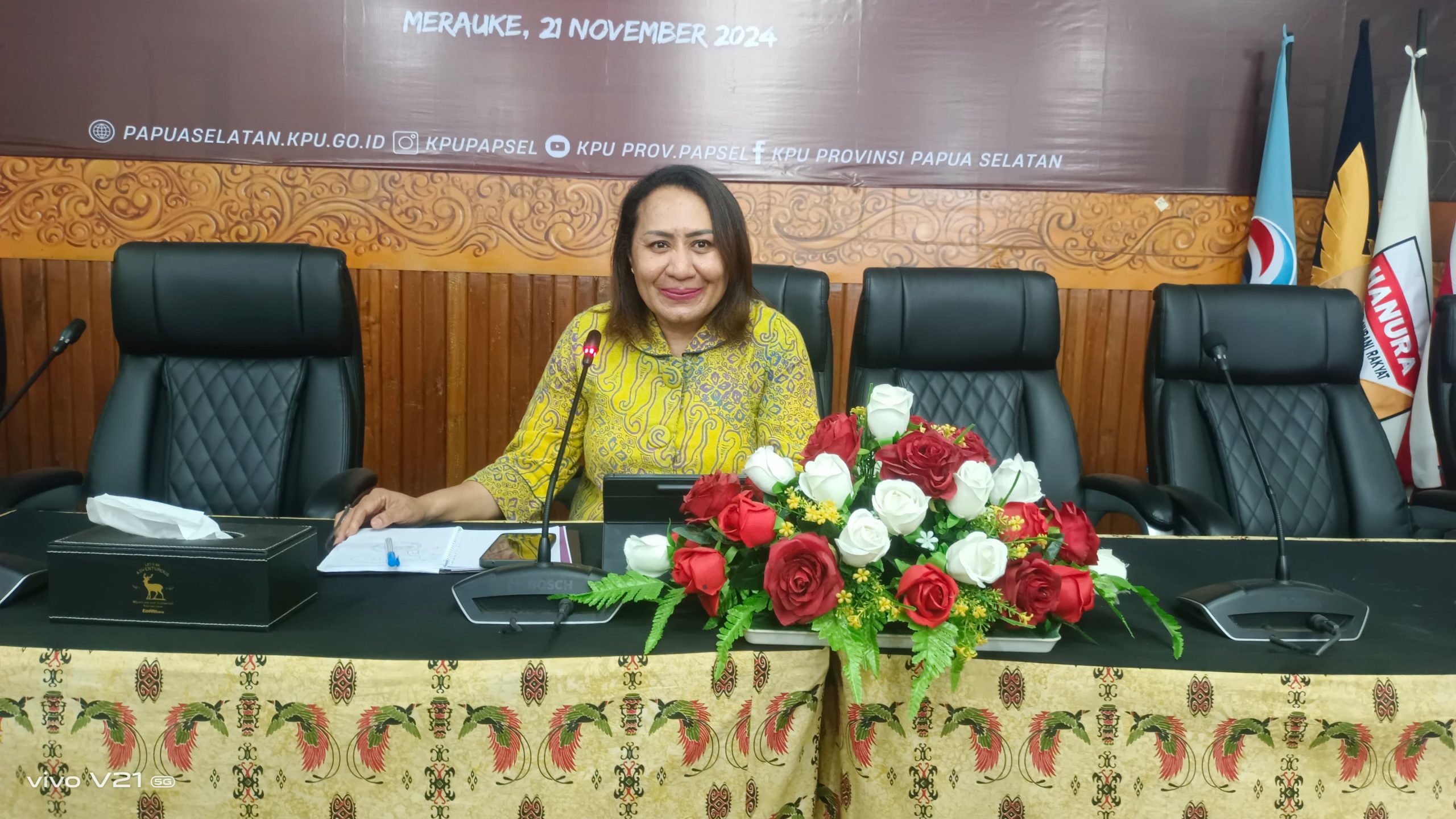 Ketua KPU Provinsi Papua Selatan, Theresia Mahuze- Surya Papua/IST