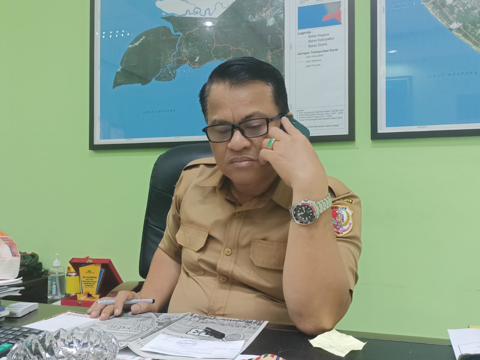 Kadis PU dan Tata Ruang Kabupaten Merauke, Leo Patria Mogot – Surya Papua/Frans Kobun