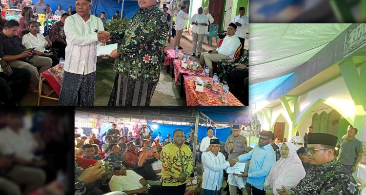 Penyerahan bantuan dana dari Pemkab Merauke keada perwakilan umat Islam dan juga bantuan dari anggota DPD RI, Gus Adib Fuad – Surya Papua/Frans Kobun