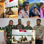 Briptu Alex Rumangun saat bersama Kristofel di kampung serta Dandim 1707 Merauke, Letkol Inf Johny Nofriady – Surya Papua/IST