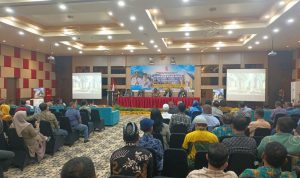 Bupati Merauke, Yoseph Bladib Gebze sedang berikan sambutan – Surya Papua/Frans Kobun
