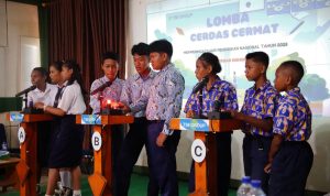 Pelaksanaan cerdas cermat yang diikuti siswa-siswi di Kabupaten Boven Digoel- Surya Papua/IST