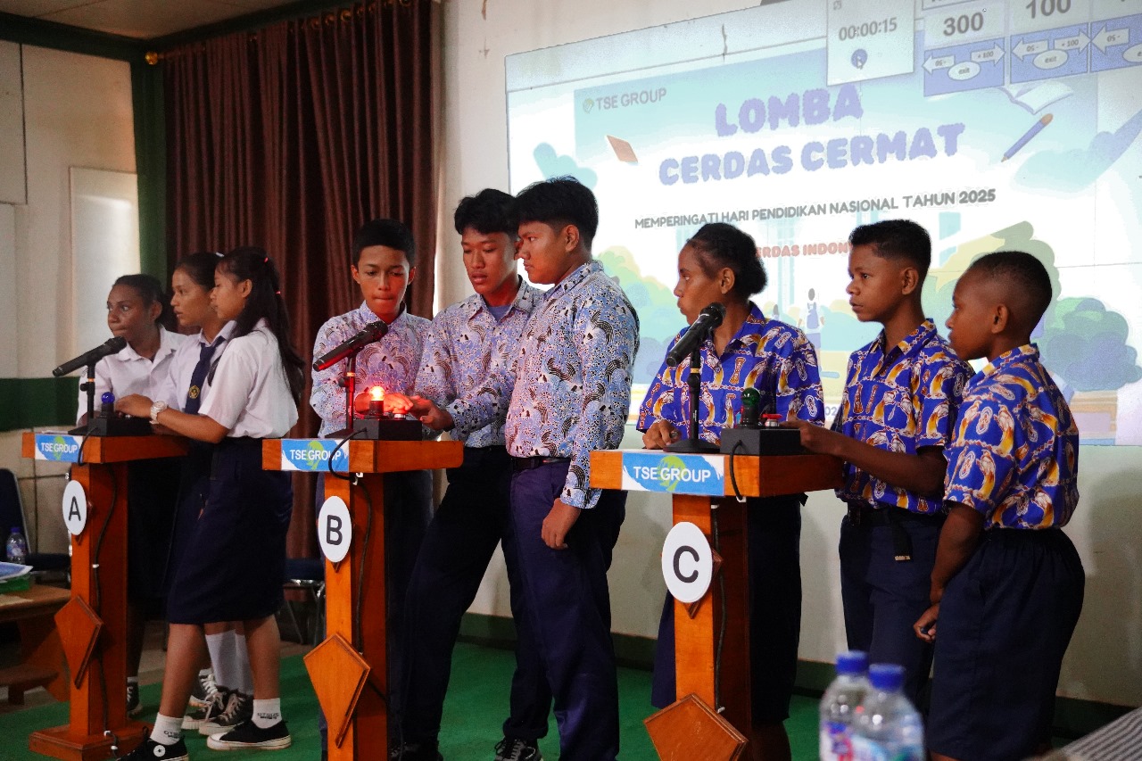 Pelaksanaan cerdas cermat yang diikuti siswa-siswi di Kabupaten Boven Digoel- Surya Papua/IST