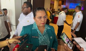Ketua Tim Penggerak PKK Kabupaten Merauke, Nova Gebze – Surya Papua/Frans Kobun