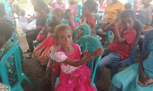 Anak-anak di Payum, Kelurahan Samkai, Kabupaten Merauke – Surya Papua/Frans Kobun
