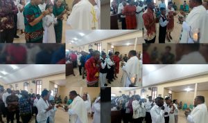 Penerimaan komuni pertama anak-anak di Gereja Santa Theresia Buti – Surya Papua/Frans Kobun