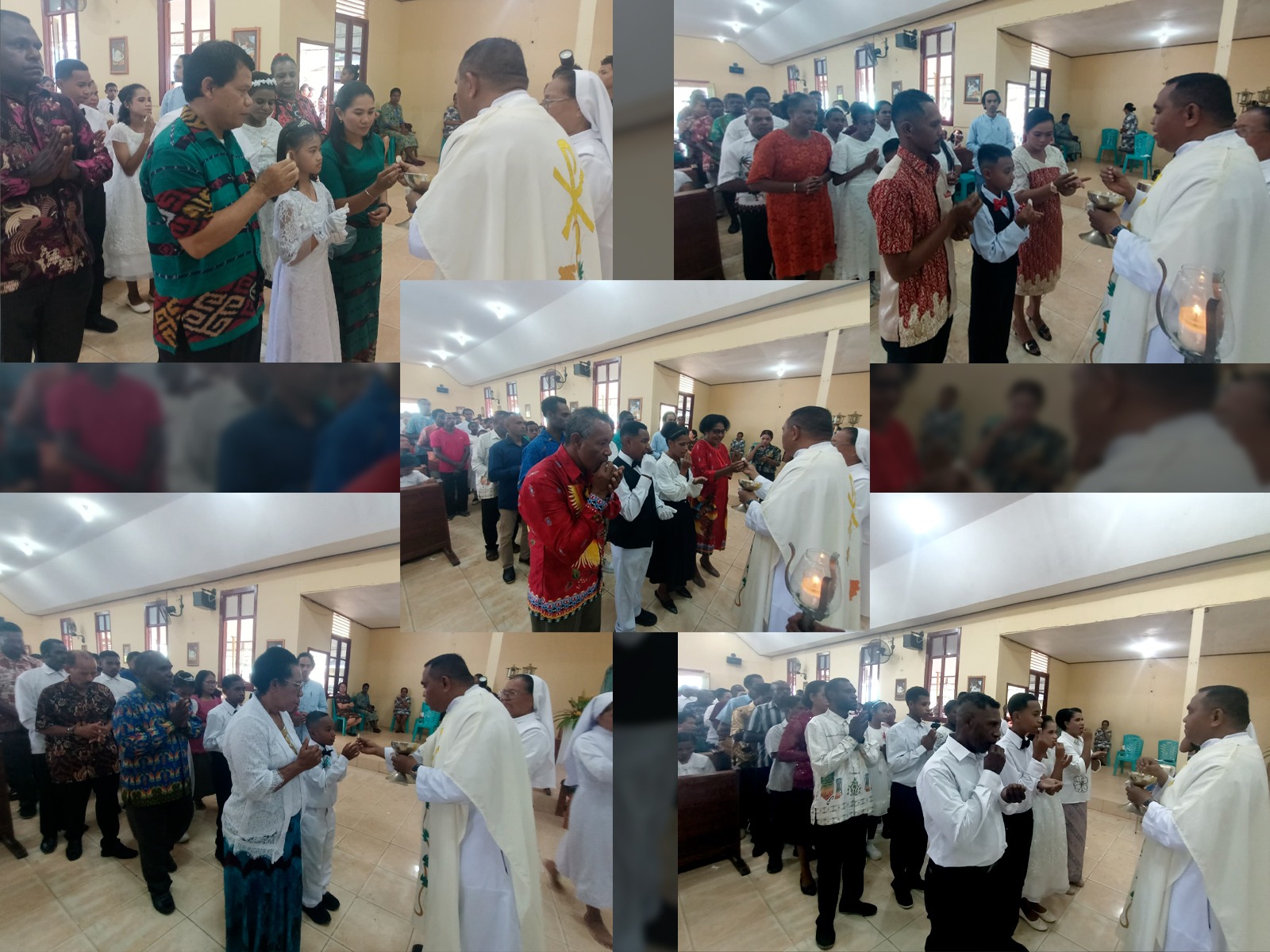 Penerimaan komuni pertama anak-anak di Gereja Santa Theresia Buti – Surya Papua/Frans Kobun