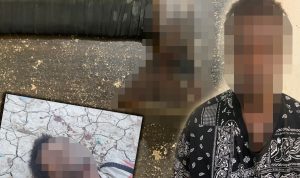 Pelaku diamankan bersama barang bukti kampak yang diduga digunakan membunuh korban – Surya Papua/IST
