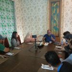 Ketua BP3OKP Provinsi Papua Selatan, Yoseph Yanawo Yolmen sedang berikan keterangan pers kepada sejumlah wartawan – Surya Papua/Frans Kobun