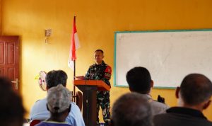 Pangkoops Swasembada, Mayjend TNI Novi Rubandi Sugito,S.IP,M.Si dalam sambutannya yang dibacakan Komandan Satgas Pamtas Yonif 144/JY Let Kol Inf Eko Siswanto – Surya Papua/IST