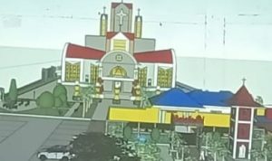 Bangunan Gereja (baru) Santa Theresia Buti yang telah didesain dan telah dipresentasikan – Surya Papua/Frans Kobun