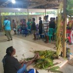Persiapan masyarakat Marind untuk persiapan misa inkulturasi di Gereja Santa Theresia Buti - Surya Papua/Frans Kobun
