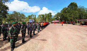 Apel siaga gabungan Karhutla yang berlangsung di Balai Taman nasional Wasur tadi pagi – Surya Papua/IST