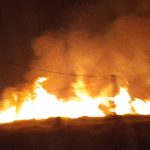 Kebakaran hutan di seputaran Kampung Kamanggi, Distrik Tanah Miring, Kabupaten Merauke semalam – Surya Papua/IST