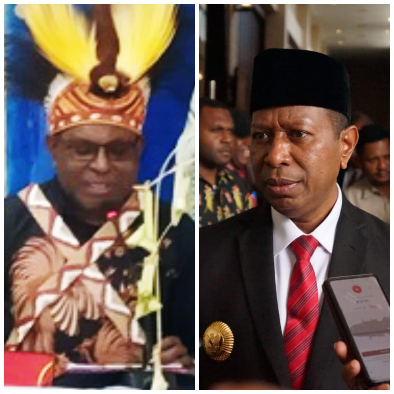 Gubernur Papua Selatan, Apolo Safanpo dan Sekda Papua Selatan, Ferdinandus Kainakaimu- Surya Papua/Frans Kobun