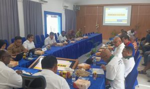 Ketua Gapeksindo Provinsi Papua Selatan, Herman Anitoe Basik-Basik sedang bicara – Surya Papua/Frans Kobun F