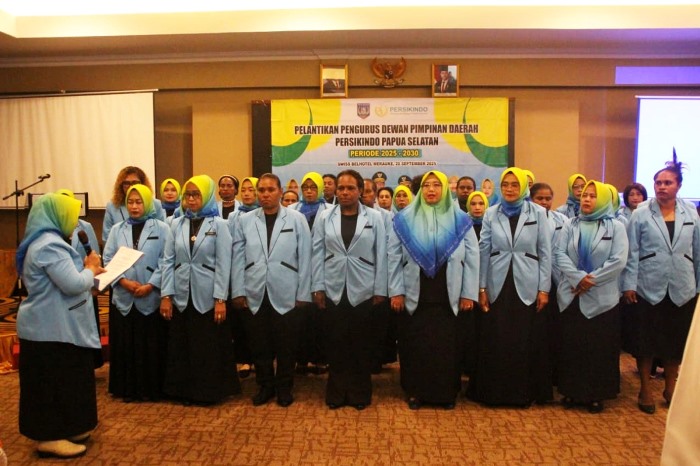 Para pengurus DPD Persikondo Papua Selatan sedang dilantik – Surya Papua/IST