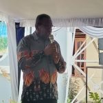 Bupati Merauke, Yoseph Bladib Gebze sedang berikan sambutan – Surya Papua/Frans Kobun