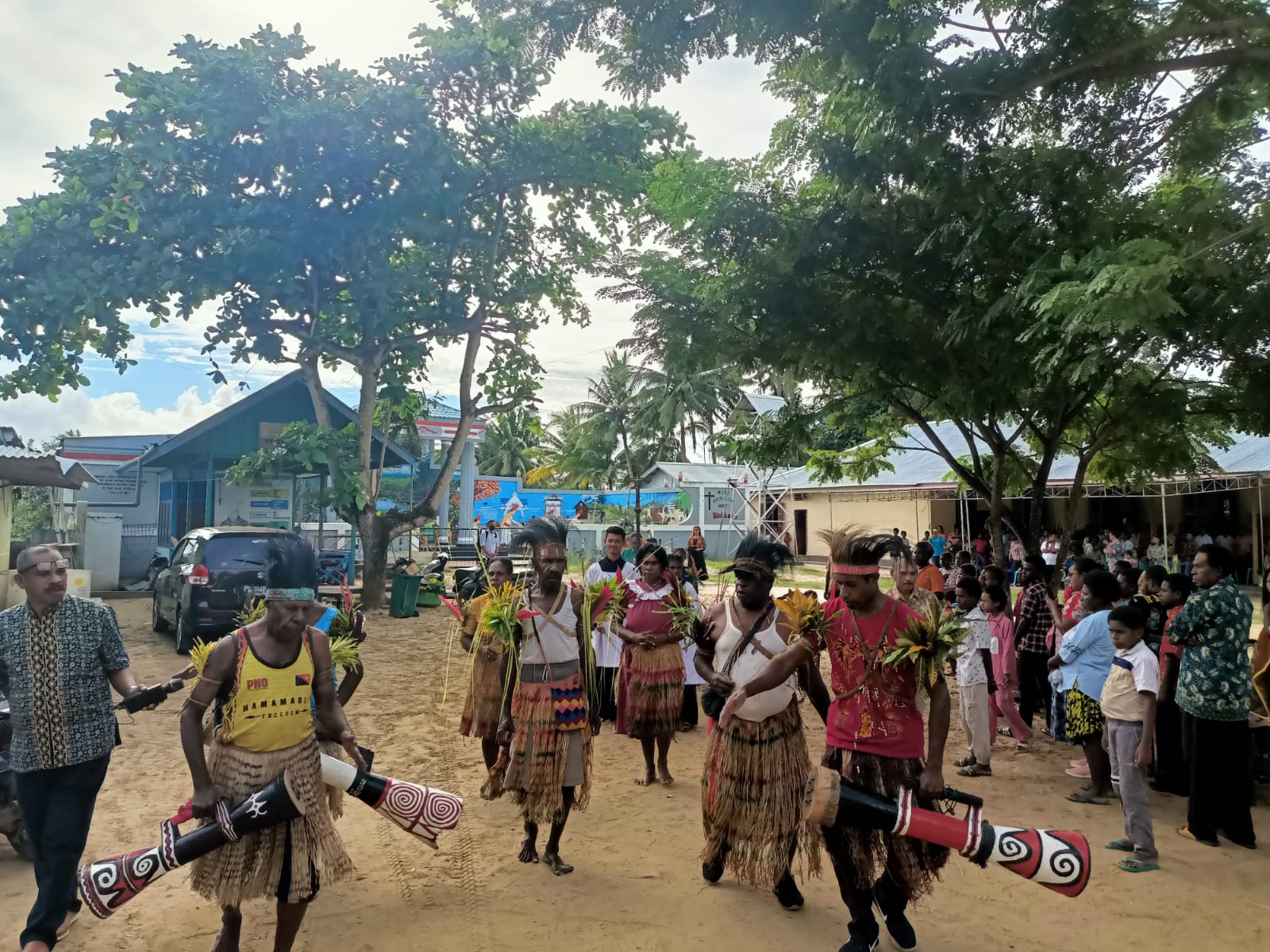 Perayaan misa Inkulturasi Etnis Marind beberapa minggu lalu – Surya Papua/Frans Kobun