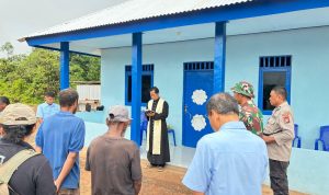 geten Bangunan rumah yang dibangun TSE Group sebagai bentuk perhatian kepada masyarakat setempat yang juga anggota marga – Surya Papua/IST