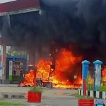 Sebuah SPBU yang beralamat di Jalan Noari, Kelurahan Karang Indah, Kabupaten Merauke terbakar – Surya Papua/IST