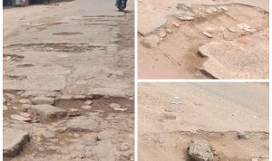 nganga 1 Beginilah kondisi ruas jalan Gak, Kelurahan Bambu Pemali, Kabupaten Merauke yang rusak parah – Surya Papua/Frans Kobun