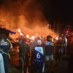 Kebakaran sejumlah bangunan warung makan serta sebuah rumah di Jalan Seringgu, Kelurahan Bambu Pemali, Kabupaten Merauke – Surya Papua/IST