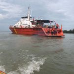 Kapal yang digunakan melakukan pencarian terhadap para ABK yang hilang di laut Arafura – Surya Papua/IST