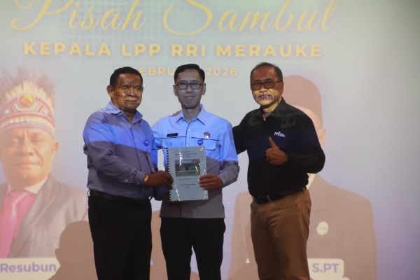 Serahterima jabatan Kepala LPP RRI Kabupaten Merauke – Surya Papua/IST