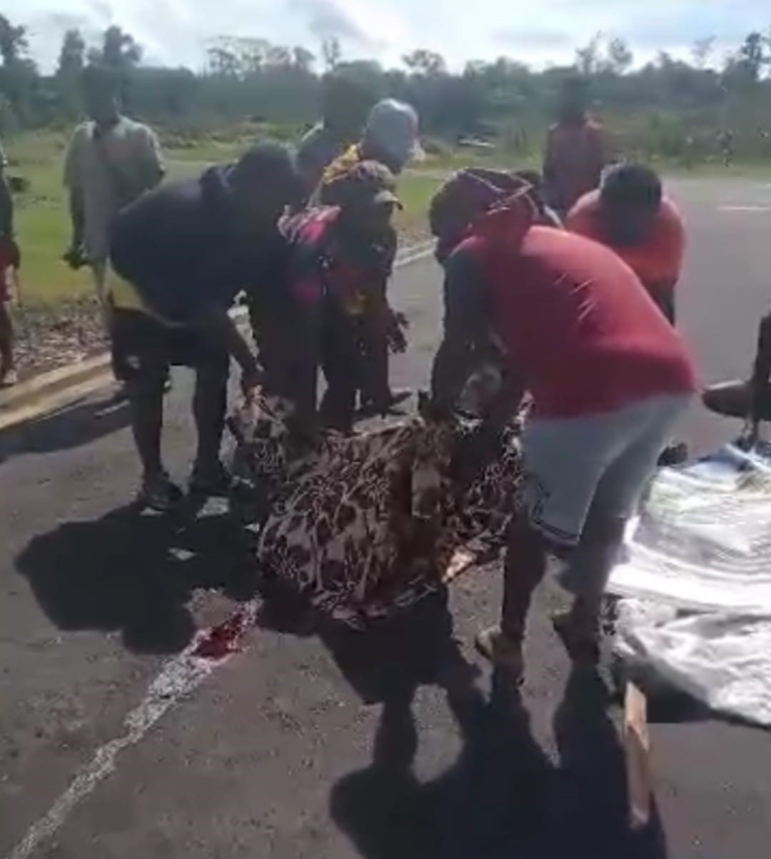 Pilot dan co-pilot sedang diangkat warga usai ditembak KKB – Surya Papua/IST