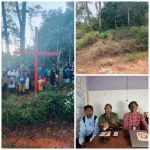 Salib Merah yang dicabut orang tidak dikenal di hutan adat milik marga Kamuyen di Kampung Nakias, Distrik Ngguti, Kabupaten Merauke – Surya Papua/IST