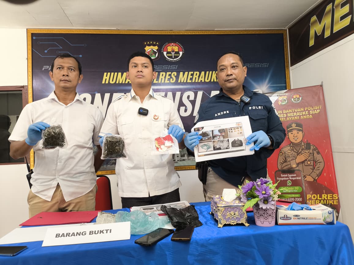 Bawa Ganja 84,89 Gram dari Jair-Boven Digoel, Satnarkoba Polres Merauke Ciduk Pelaku di Wasur Kampung