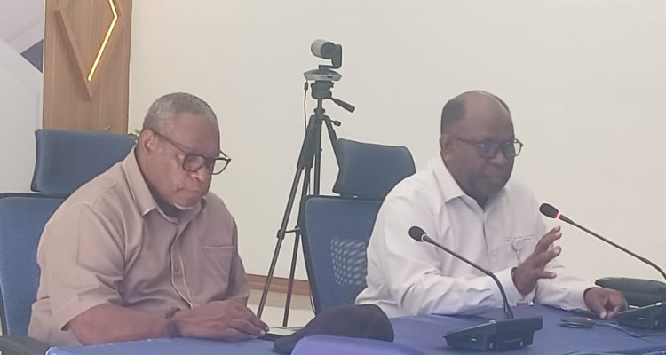 Kepala BP3OKP Papua Selatan, Yoseph Yanawo Yolmen sedang bicara – Surya Papua/Frans Kobun