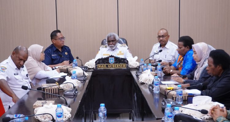 Wagub Papua Selatan, Paskalis Imadawa sedang audiens dengan Komisi A DPRD Boven Digoel – Surya Papua/IST