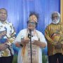 Wakil Menteri Dalam Negeri, Ribka Haluk sedang berikan keterangan pers didampingi Wakil Gubernur Papua Selatan, Paskalis Imadawa – Surya Papua/IST