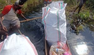 air rawa 1 Tumpukan sampah yang diangkut di rawa biru oleh masyarakat Kampung Rawa Biru, Distrik Sota, Kabupaten Merauke – Surya Papua/IST
