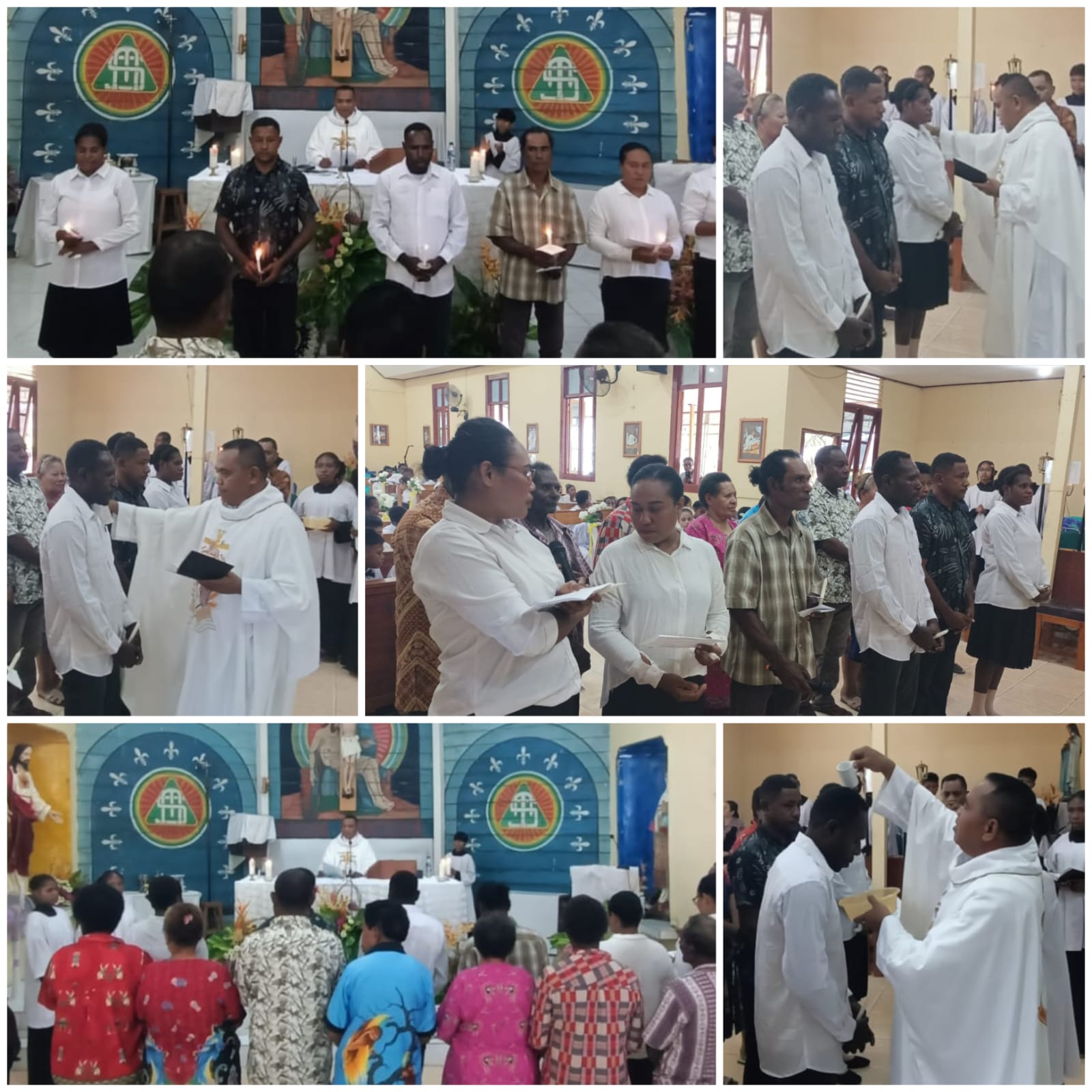 Enam orang yang resmi bergabung Gereja Katolik di Paroki Santa Theresia Buti – Surya Papua/Frans Kobun
