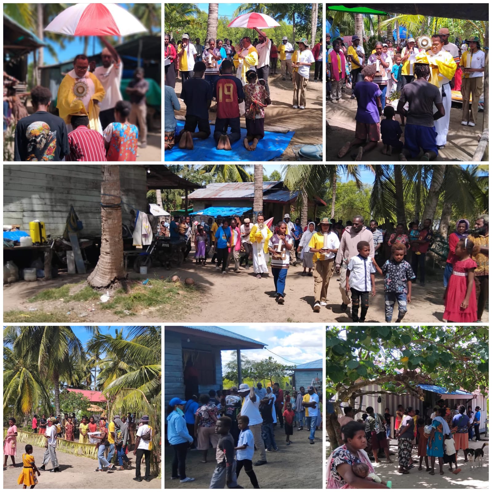 Perarakan Sakramen Maha Kudus di Stasi Payum, Patoki Santa Theresia Buti – Surya Papua/IST