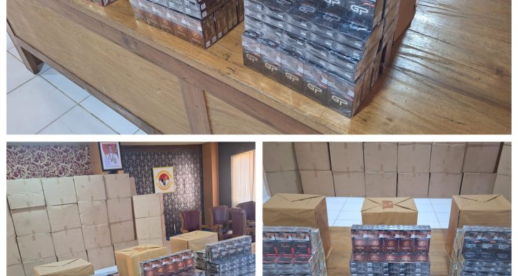Ribuan bungkus rokok ilegal yang disita beberapa hari lalu – Surya Papua/IST