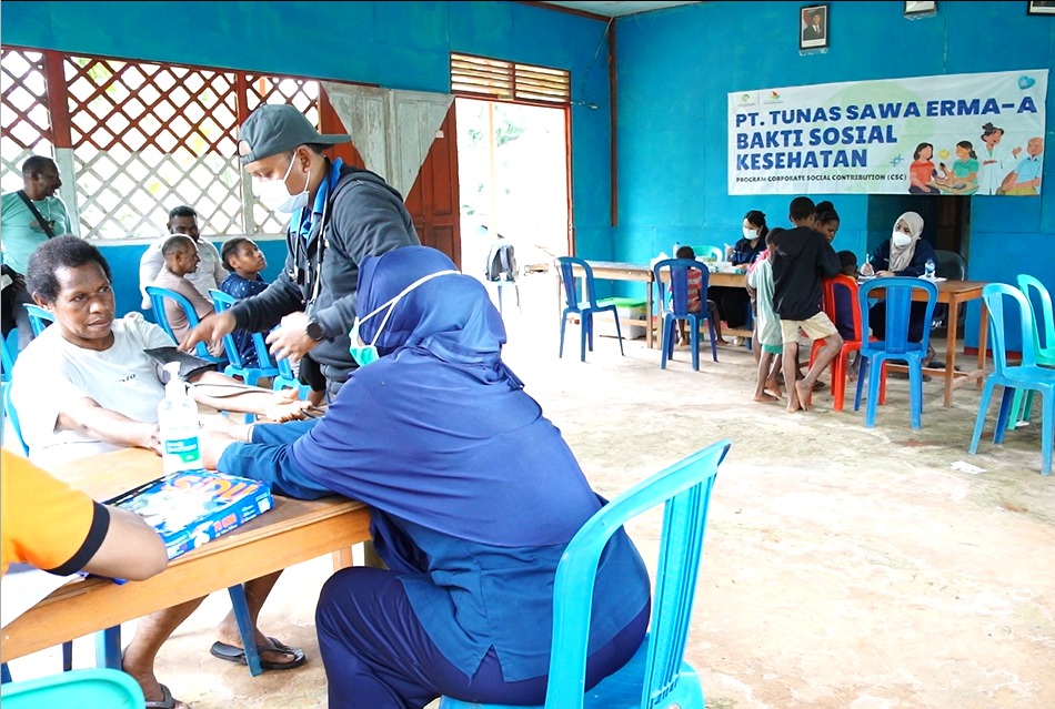 Kegiatan pengobatan gratis kepada masyarakat di Kampung Butiptiri, Distrik Jair, Kabupaten Boven Digoel – Surya Papua/IST