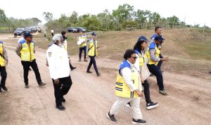 Peninjauan jalan menuju ke pusat pemerintahan Provinsi Papua Selatan – Surya Papua/IST