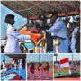 Pengibaran Bendera Merah Putih di Stadion Katalpal Merauke tadi pagi pada HUT ke-81 RI – Surya Papua/IST