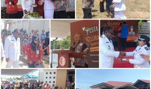 Kegiatan pesta rakyat yang dilaksanakan di Kelurahan Muli, Kabupaten Merauke – Surya Papua/Frans Kobun